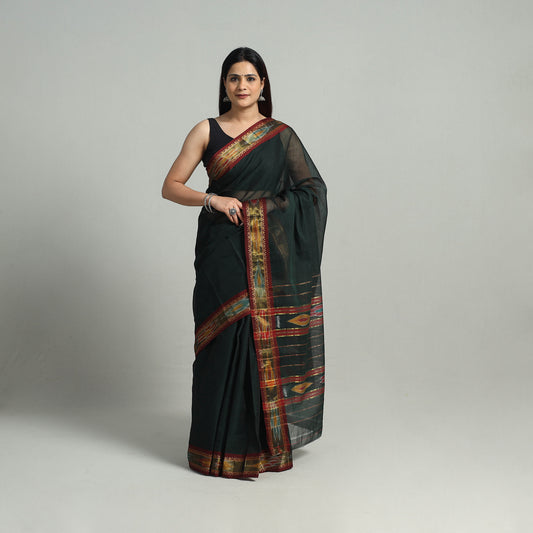 Mercerised Cotton Ikat Zari Border Dharwad Saree 28