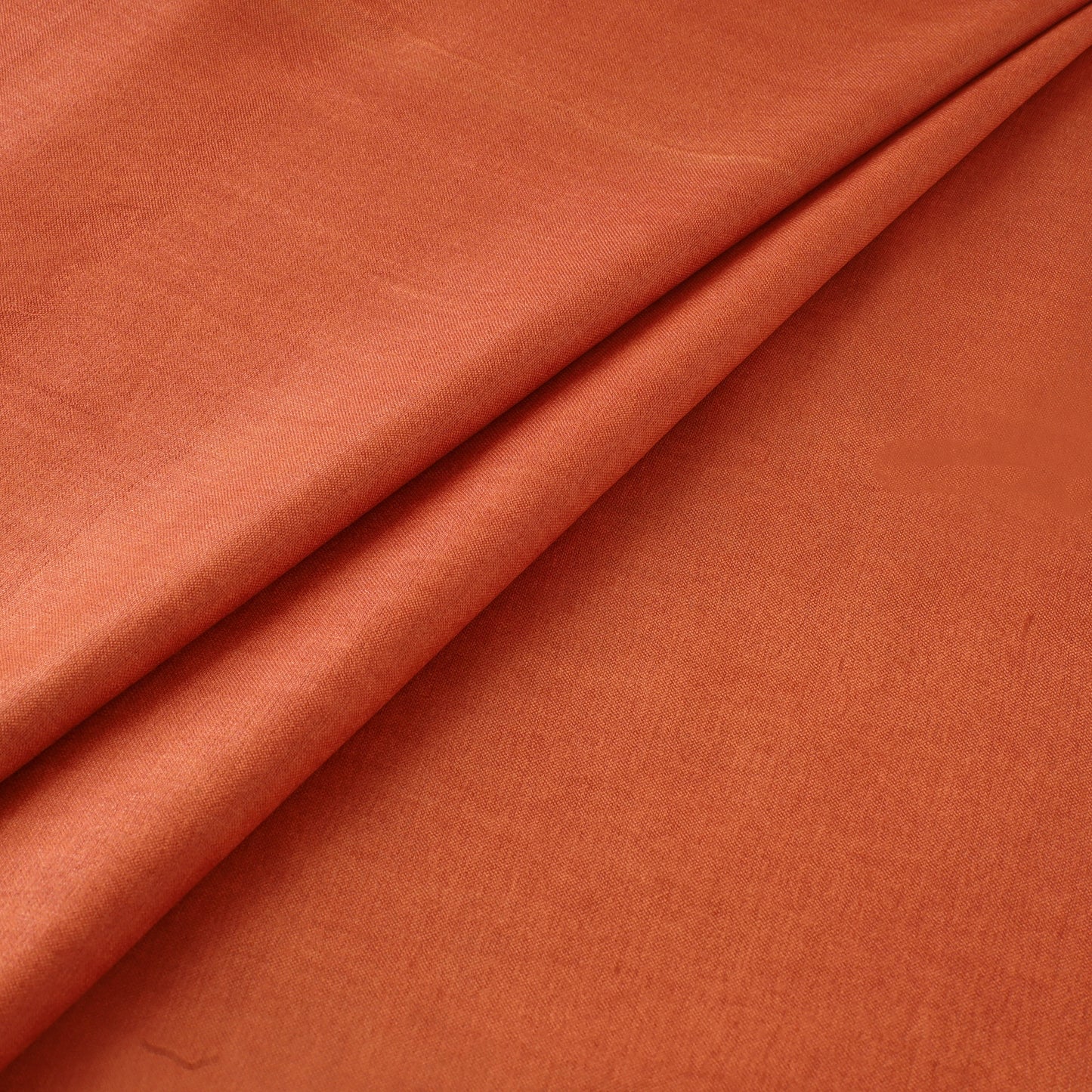 Orange - Vidarbha Tussar Silk Handwoven Plain Fabric 08