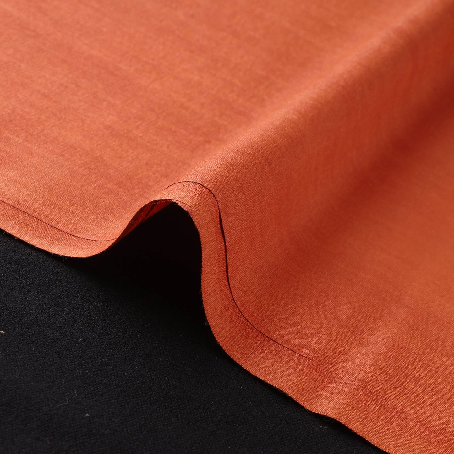 Orange - Vidarbha Tussar Silk Handwoven Plain Fabric 08