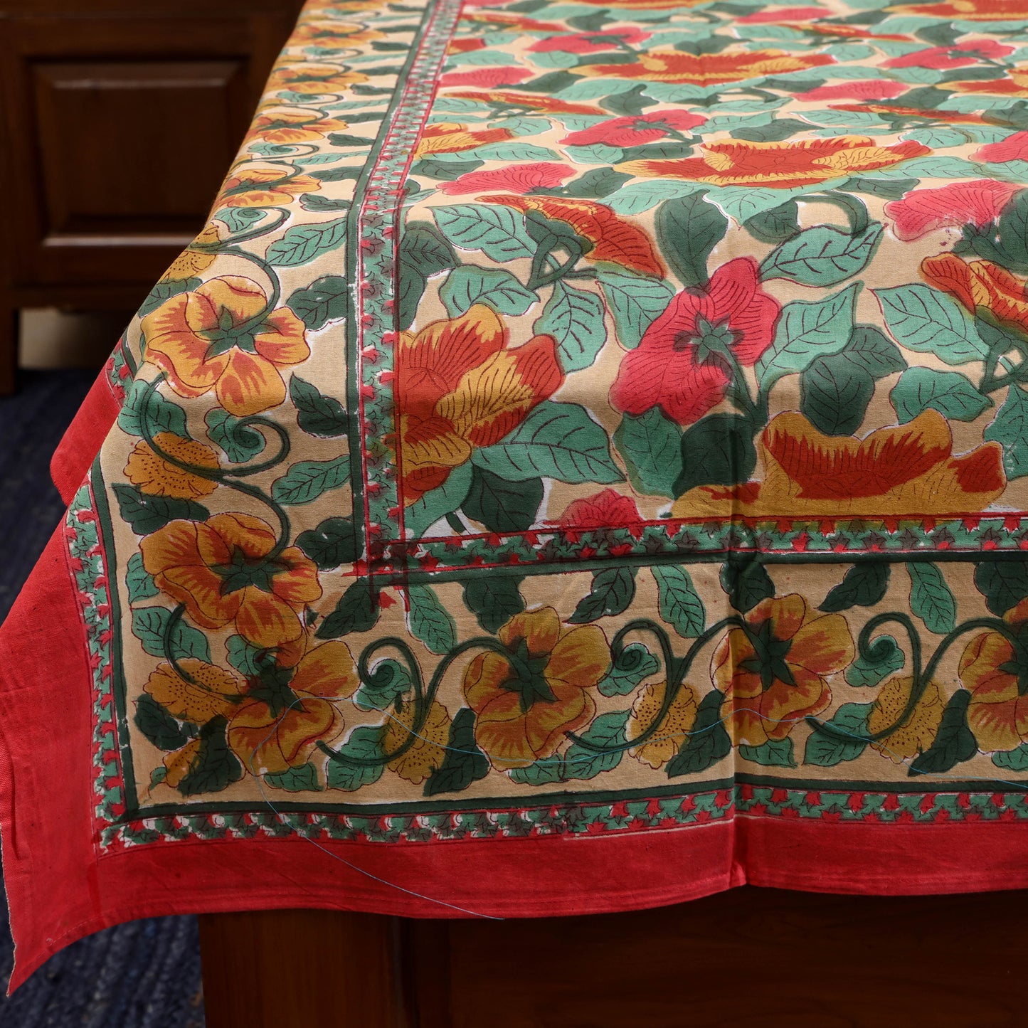 Block Print Cotton Single Sanganeri Bed Sheet (90 x 60 in) 32