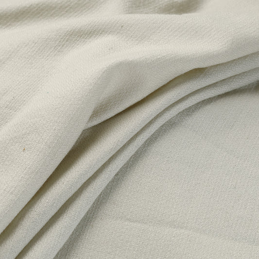 White - Kumaun Handwoven Pure Merino Woolen Fabric
