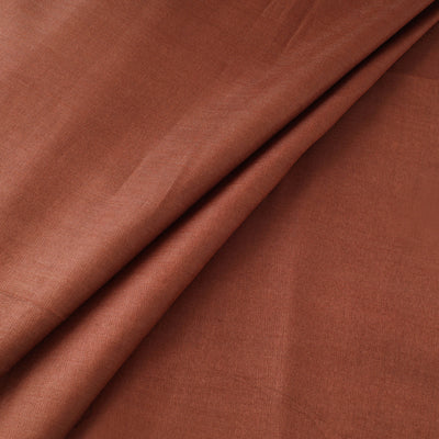 Brown - Vidarbha Tussar Silk Handwoven Plain Fabric 07
