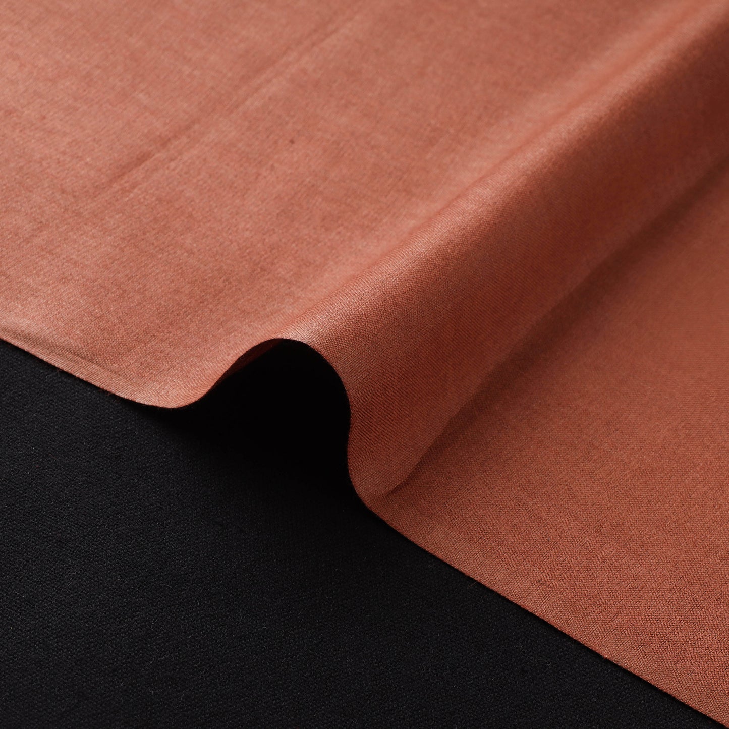 Brown - Vidarbha Tussar Silk Handwoven Plain Fabric 07