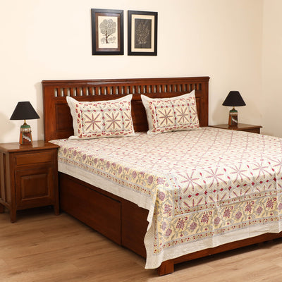 Sanganeri Hand Block Print Cotton Double Bedsheet Set (108 x 90 in) 34
