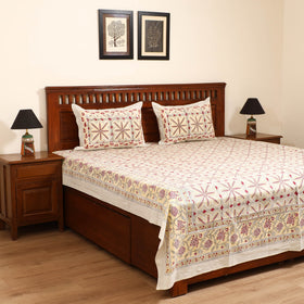 Sanganeri Hand Block Print Cotton Double Bedsheet Set (108 x 90 in) 34