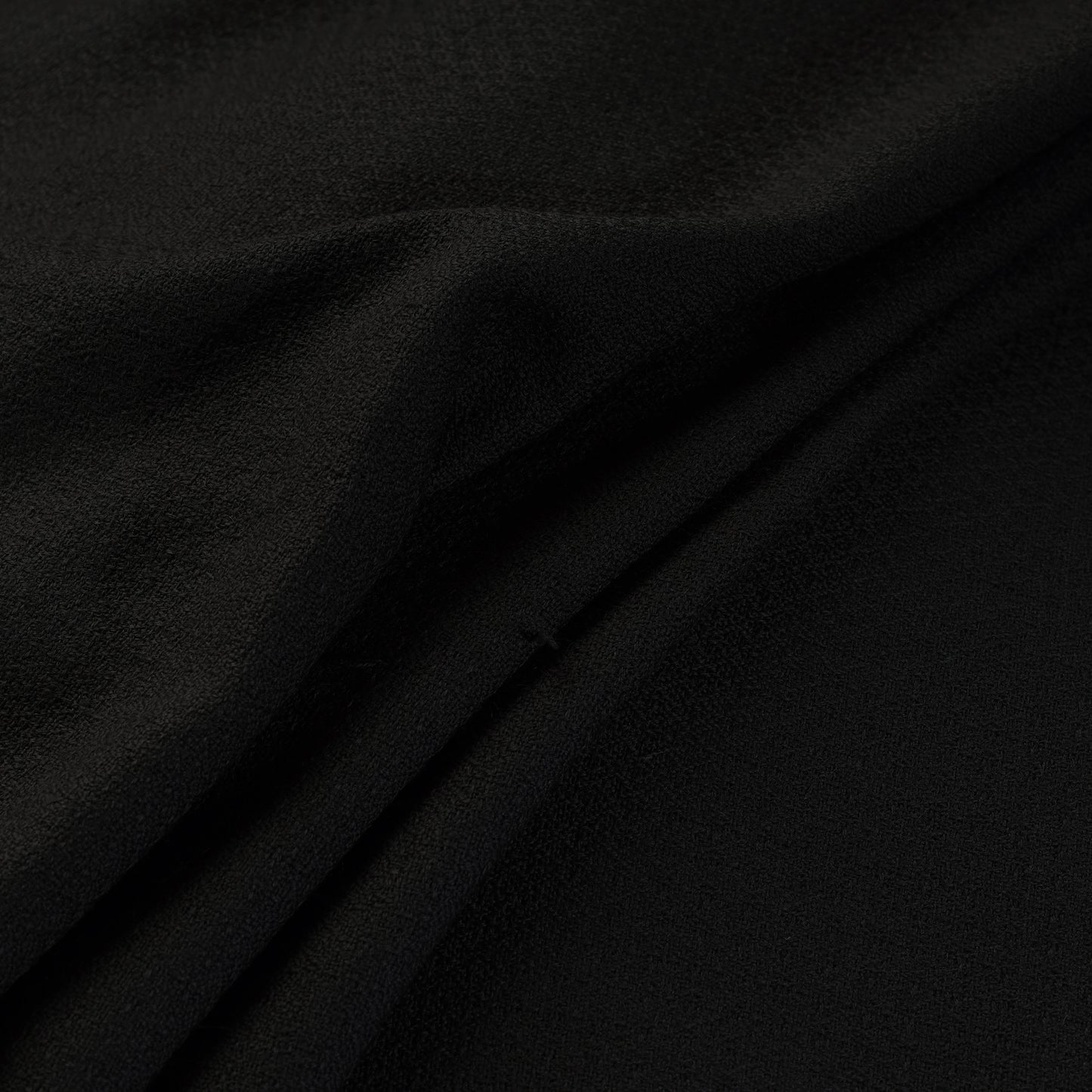 Black - Kumaun Handwoven Merino Woollen Fabric