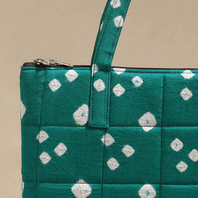 Green - Quilted Fabric Handcrafted Handbag 01