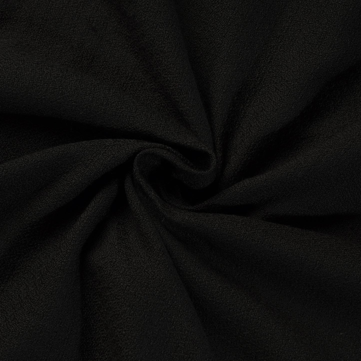 Black - Kumaun Handwoven Merino Woollen Fabric