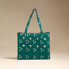 Green - Quilted Fabric Handcrafted Handbag 01
