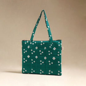 Green - Quilted Fabric Handcrafted Handbag 01