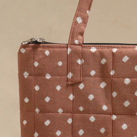 Brown - Quilted Fabric Handcrafted Handbag 02