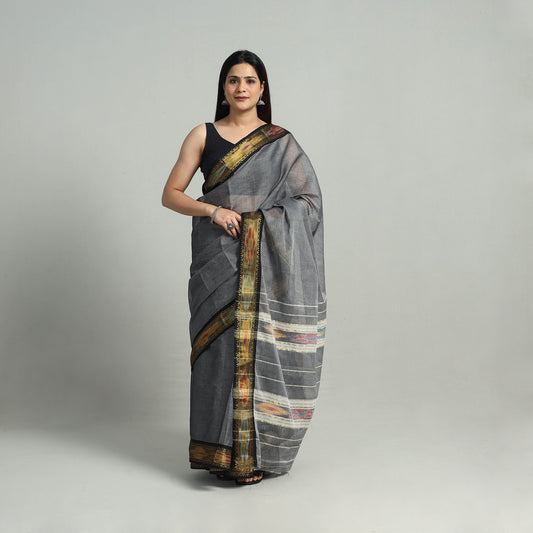 Mercerised Cotton Ikat Zari Border Dharwad Saree 30