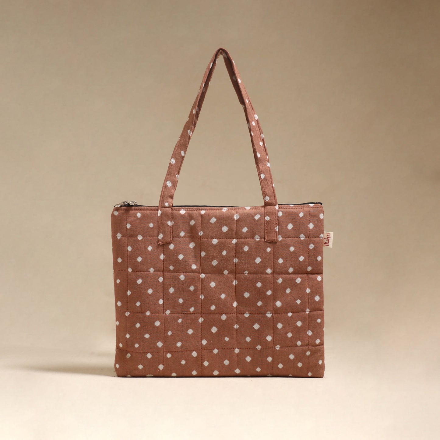 Brown - Quilted Fabric Handcrafted Handbag 02