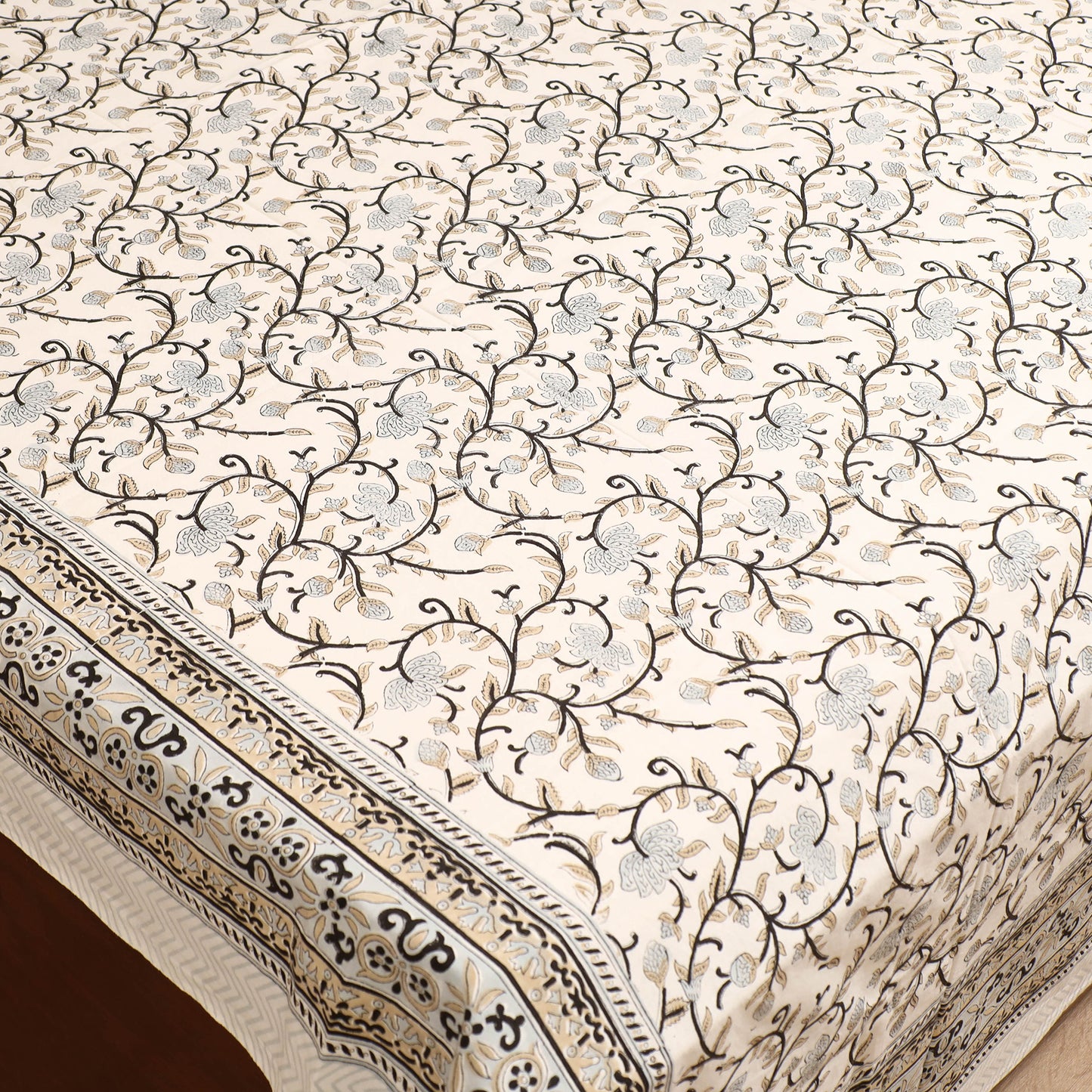 Sanganeri Hand Block Print Cotton Double Bedsheet Set (108 x 90 in) 35