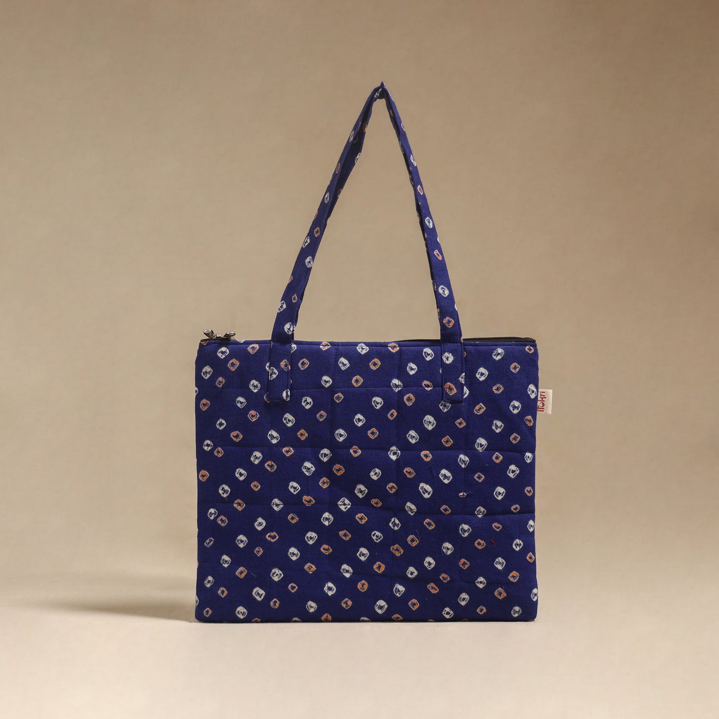 Blue - Quilted Fabric Handcrafted Handbag 03