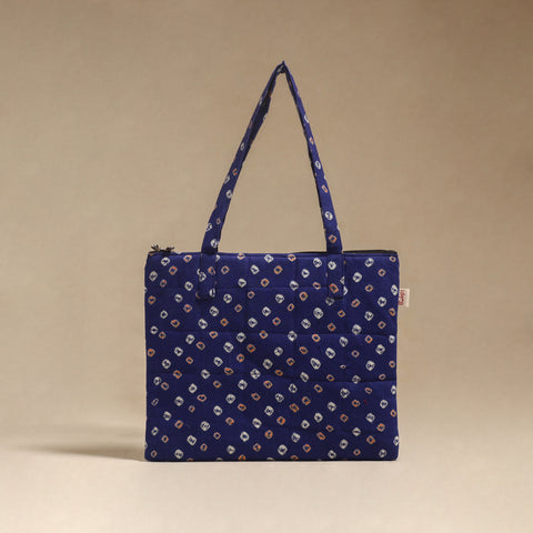 Blue - Quilted Fabric Handcrafted Handbag 03