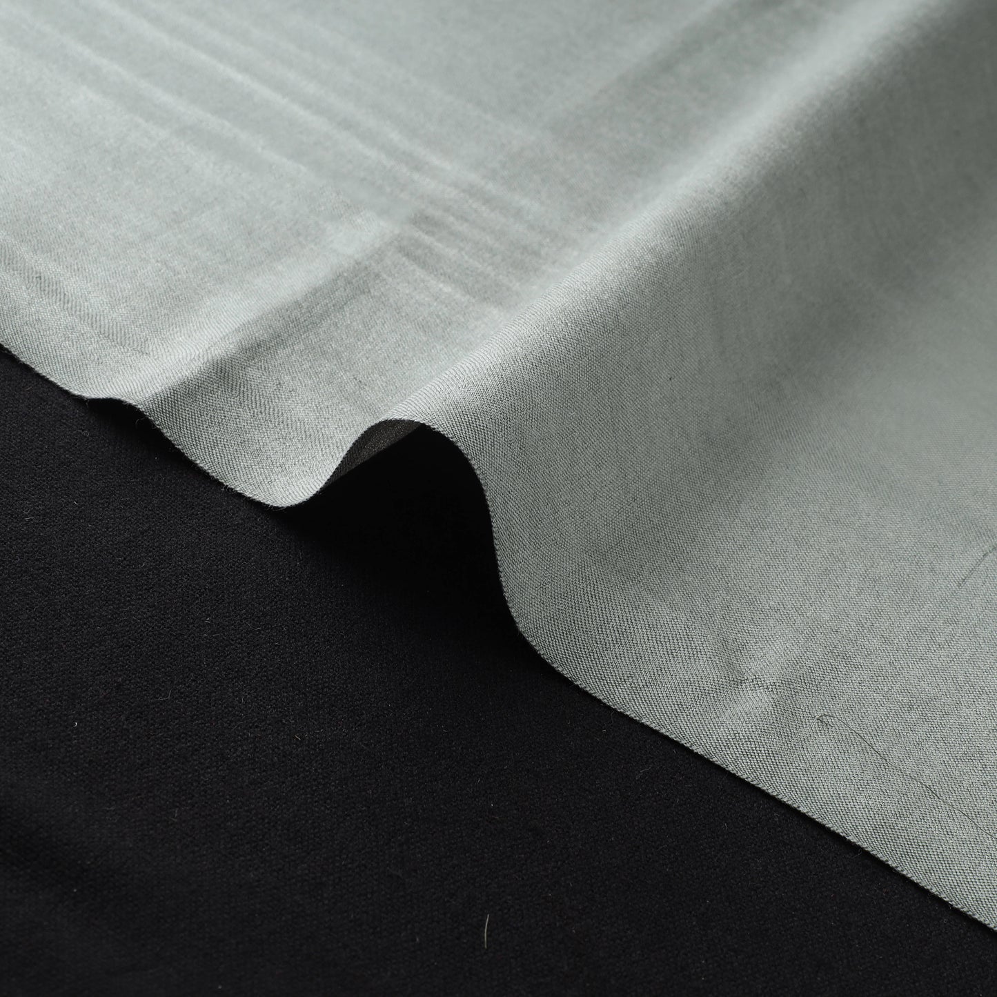 Grey - Gray - Vidarbha Tussar Silk Handwoven Plain Fabric 05