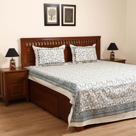 Sanganeri Hand Block Print Cotton Double Bedsheet Set (108 x 90 in) 36