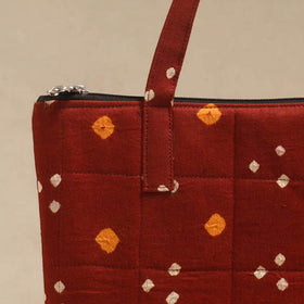 Maroon - Quilted Fabric Handcrafted Handbag 05