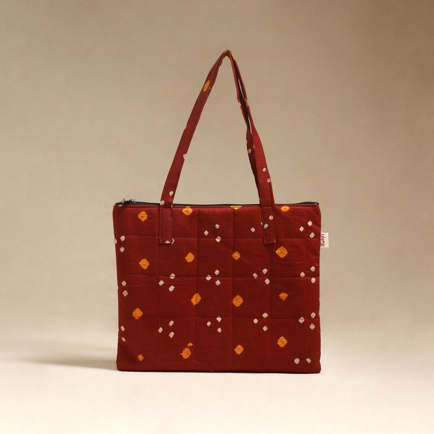 Maroon - Quilted Fabric Handcrafted Handbag 05