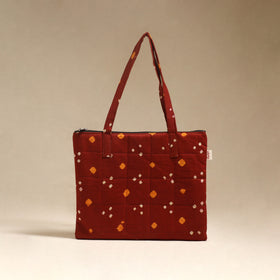 Maroon - Quilted Fabric Handcrafted Handbag 05