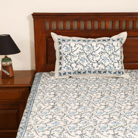 Sanganeri Hand Block Print Cotton Double Bedsheet Set (108 x 90 in) 36