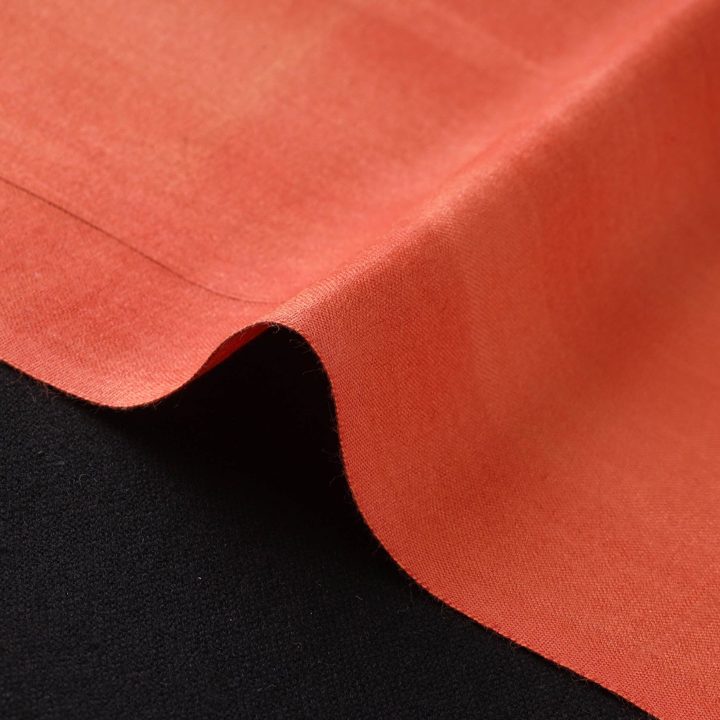 Orange - Vidarbha Tussar Silk Handwoven Plain Fabric 04