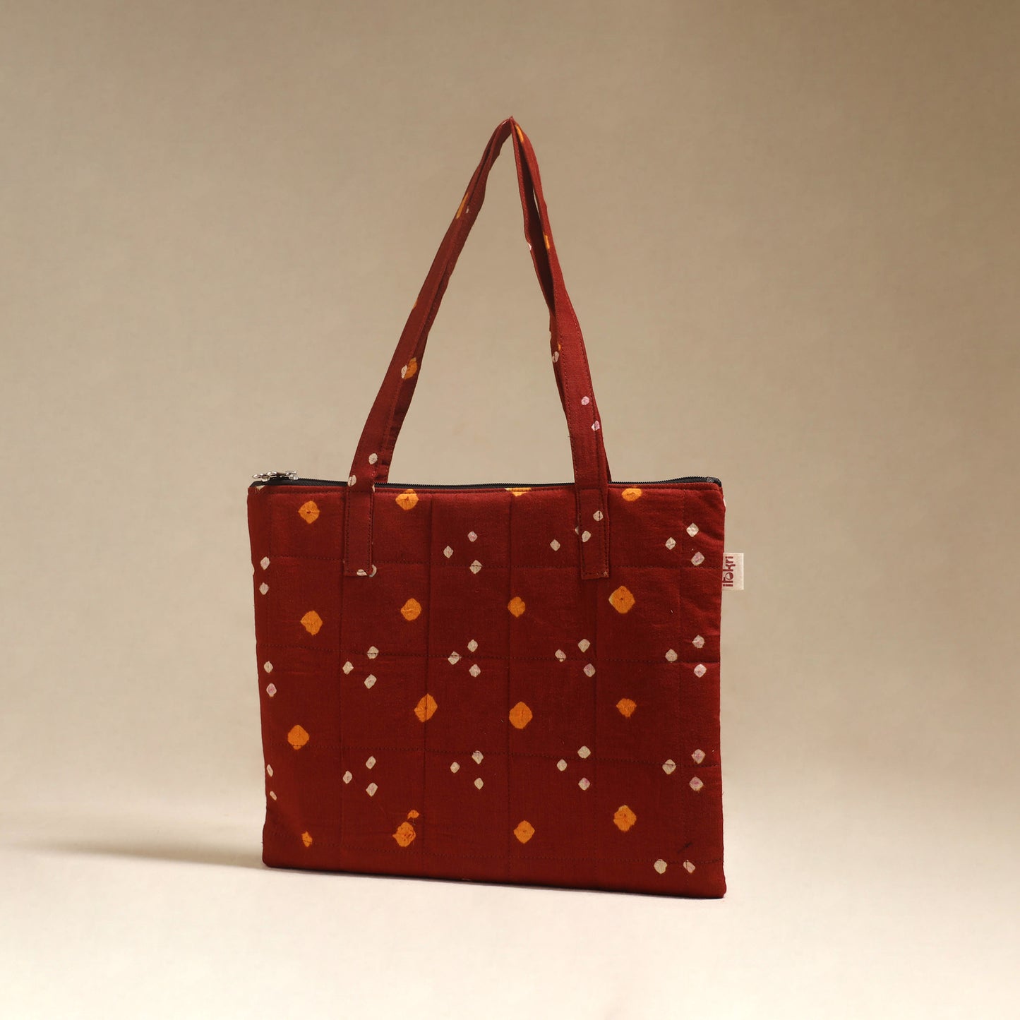Maroon - Quilted Fabric Handcrafted Handbag 05