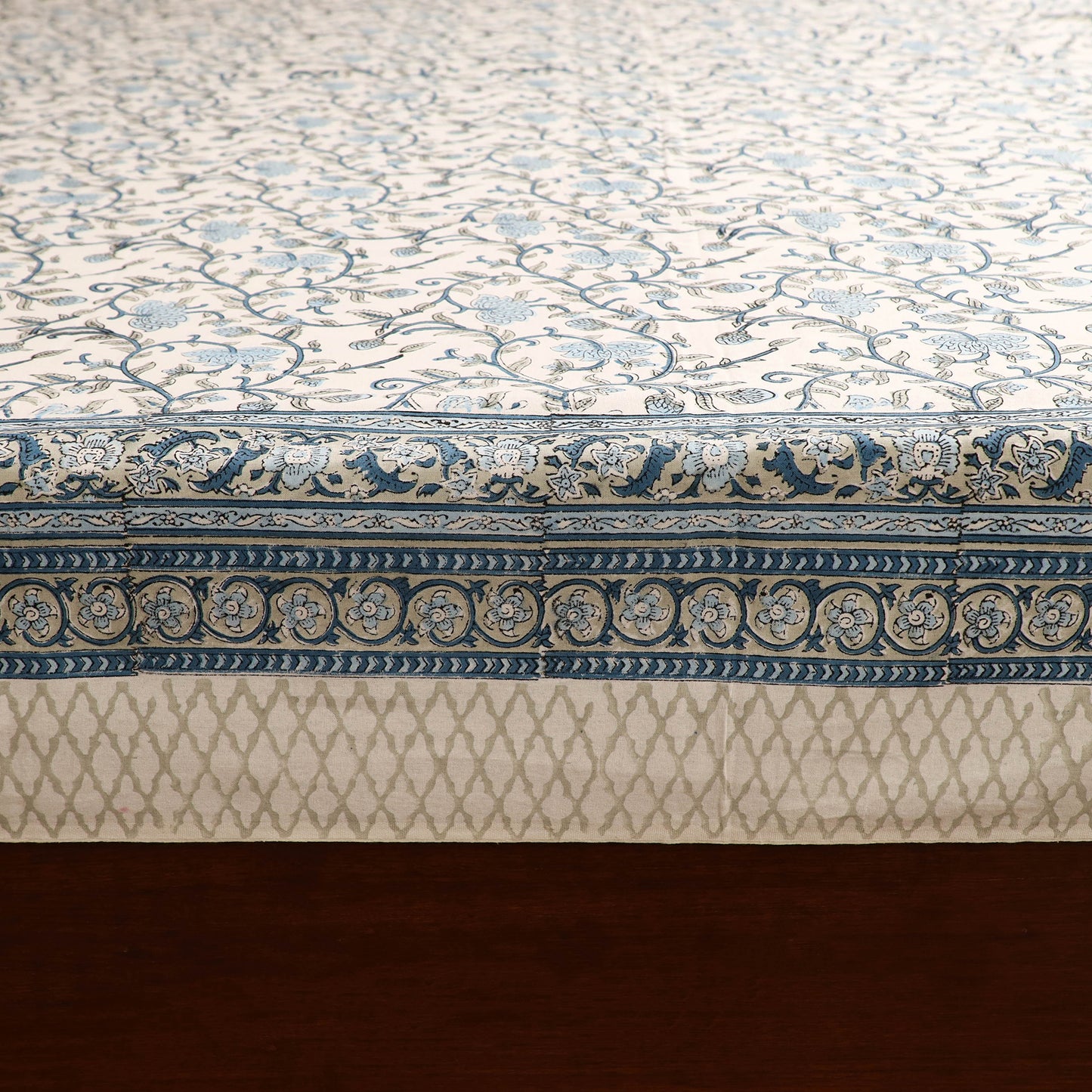 Sanganeri Hand Block Print Cotton Double Bedsheet Set (108 x 90 in) 36