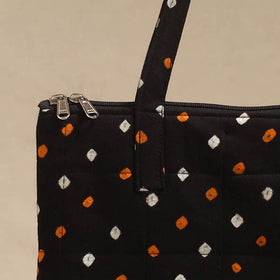 Black - Quilted Fabric Handcrafted Handbag 07