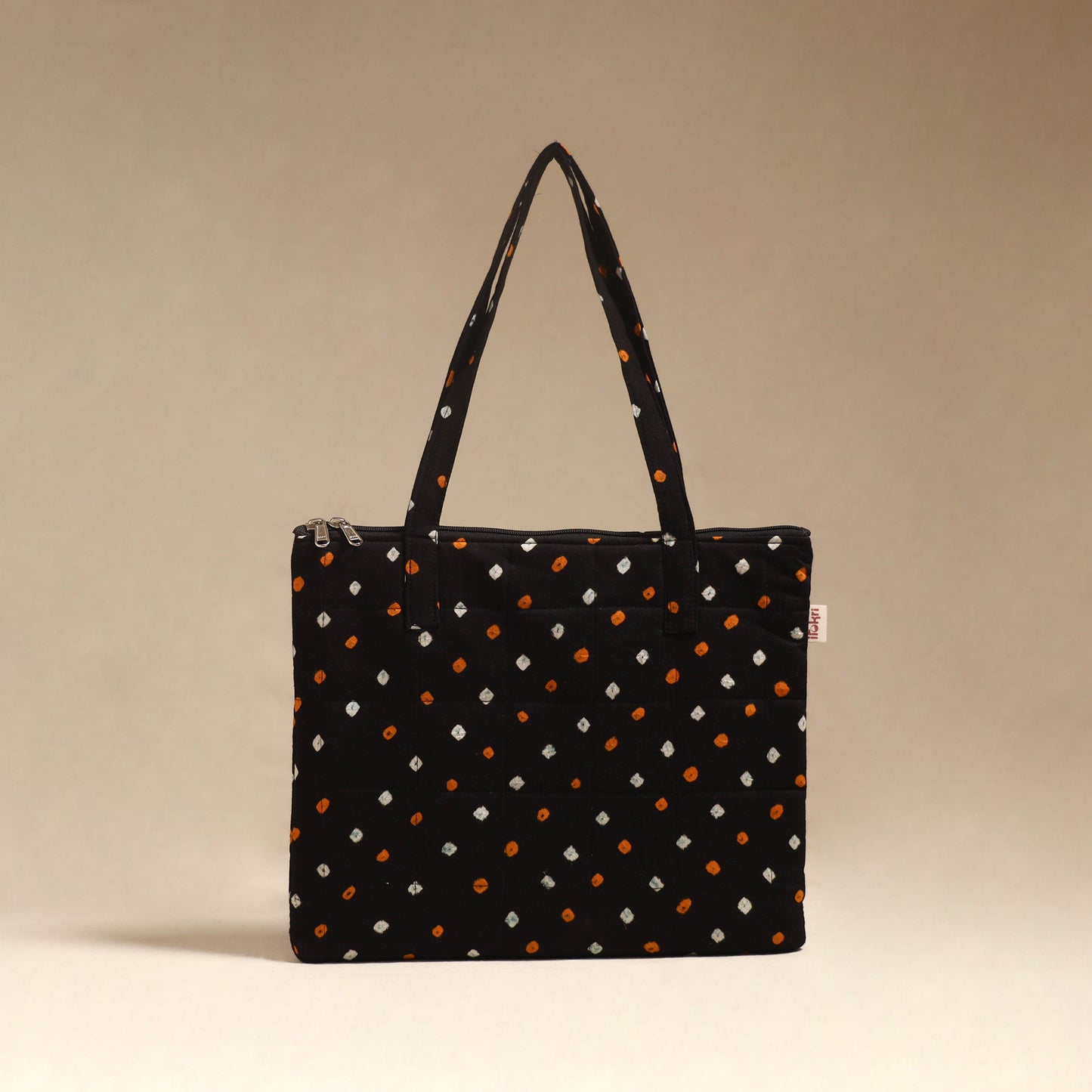 Black - Quilted Fabric Handcrafted Handbag 07