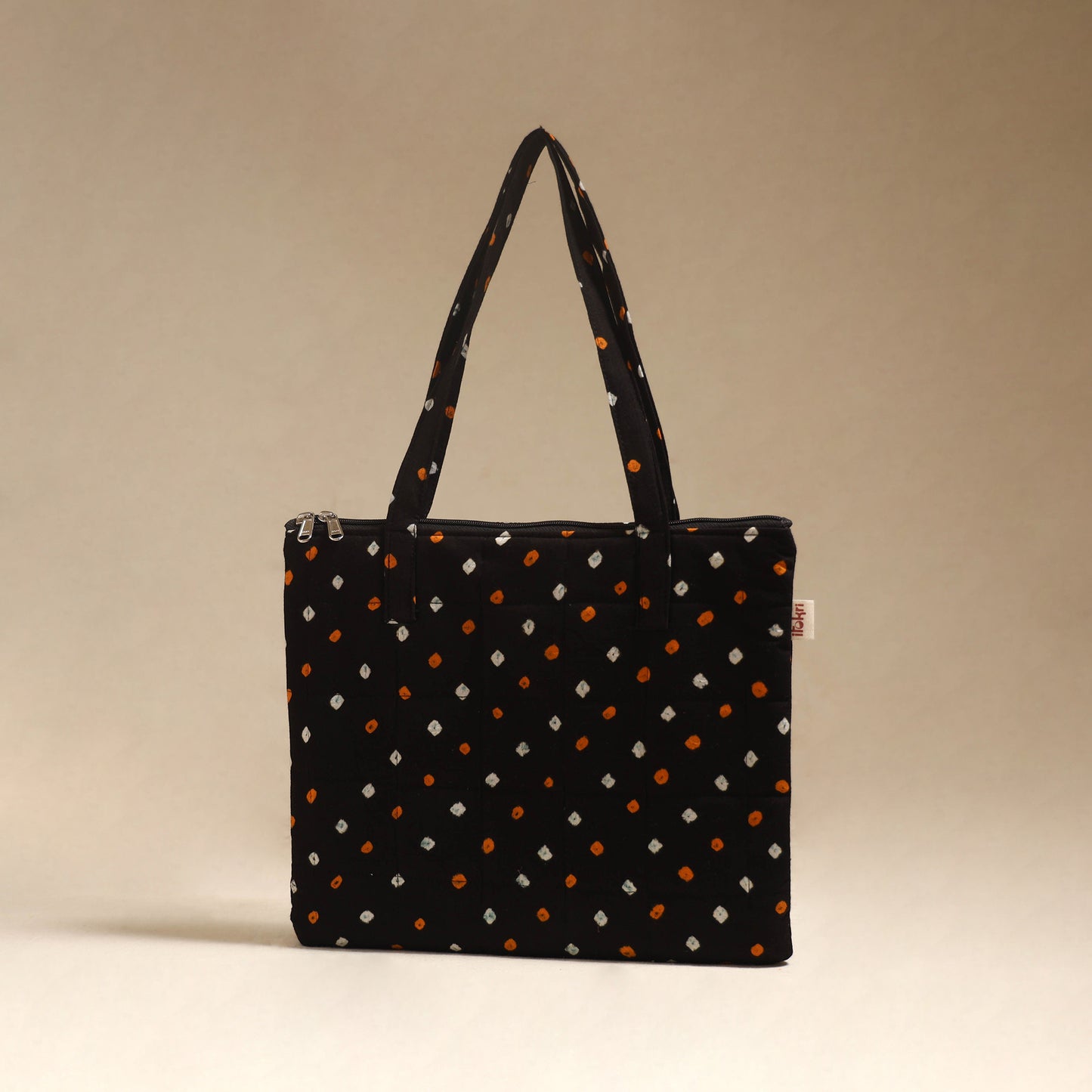 Black - Quilted Fabric Handcrafted Handbag 07