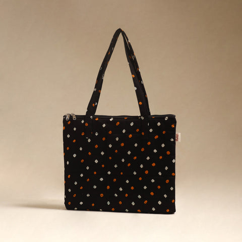 Black - Quilted Fabric Handcrafted Handbag 07