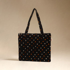 Black - Quilted Fabric Handcrafted Handbag 07