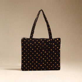 Black - Quilted Fabric Handcrafted Handbag 08