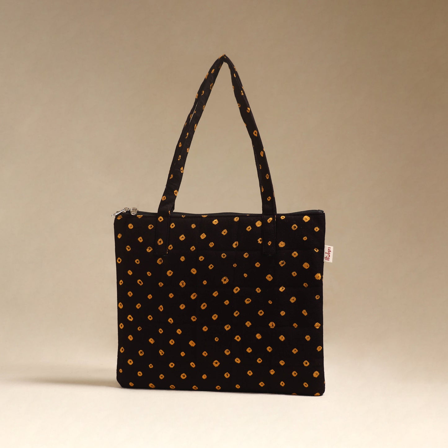 Black - Quilted Fabric Handcrafted Handbag 08