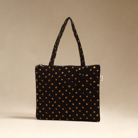 Black - Quilted Fabric Handcrafted Handbag 08