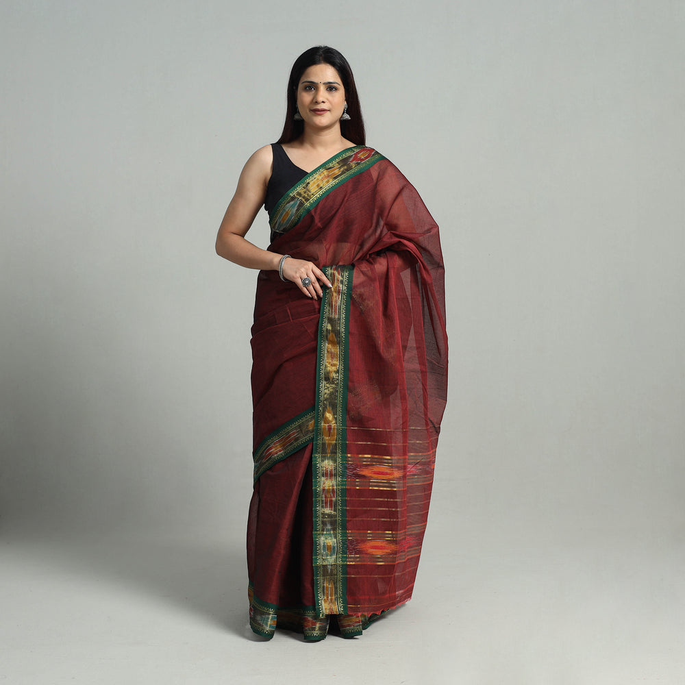 Mercerised Cotton Ikat Zari Border Dharwad Saree 32