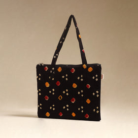 Black - Quilted Fabric Handcrafted Handbag 09