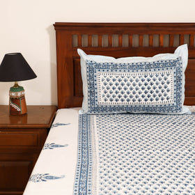 Sanganeri Hand Block Print Cotton Double Bedsheet Set (108 x 90 in) 37
