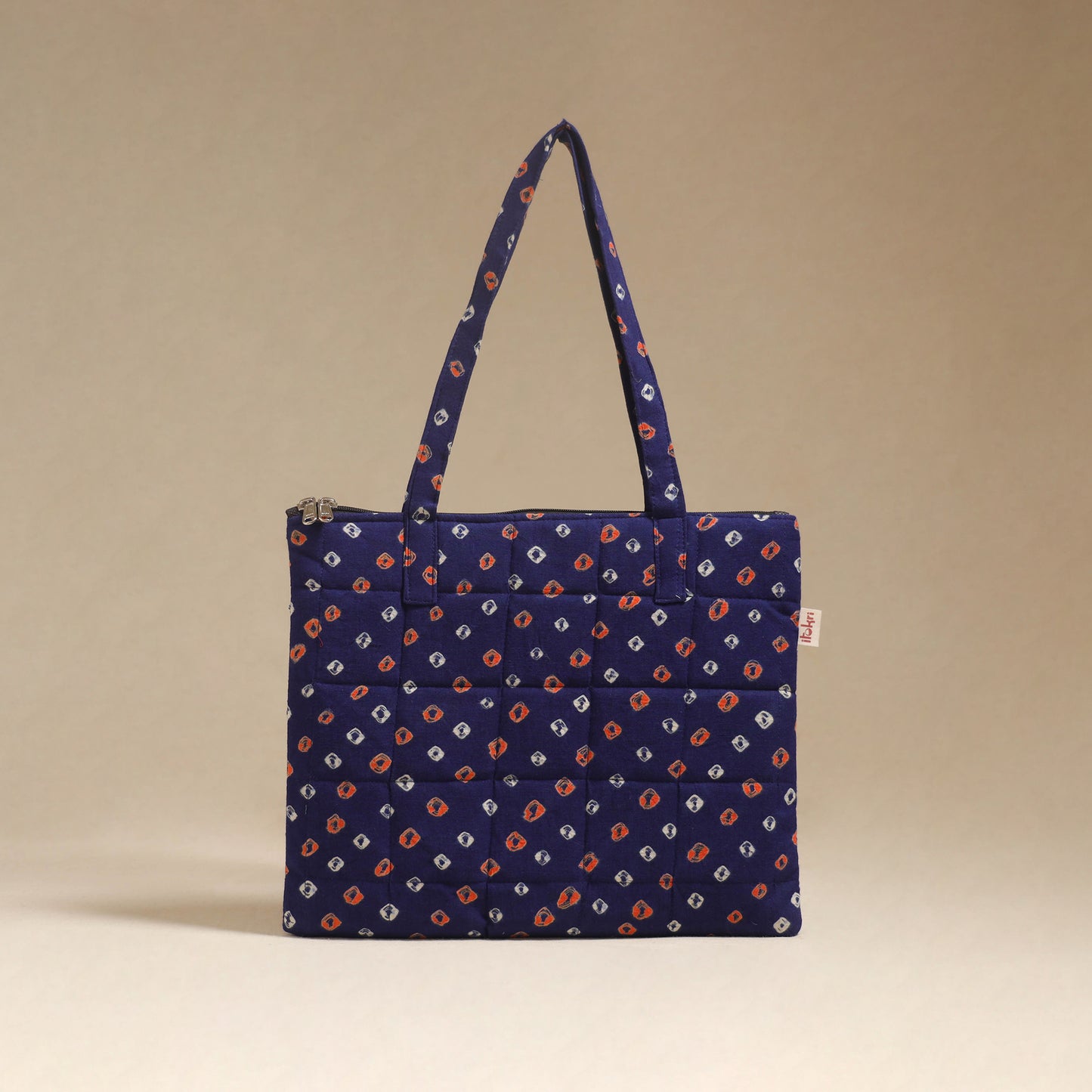 Blue - Quilted Fabric Handcrafted Handbag 11