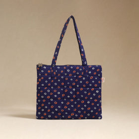 Blue - Quilted Fabric Handcrafted Handbag 11