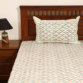 Sanganeri Hand Block Print Cotton Double Bedsheet Set (108 x 90 in) 39
