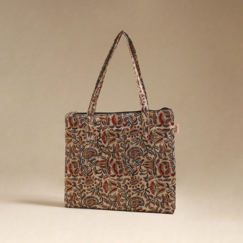 Beige - Quilted Fabric Handcrafted Handbag 12