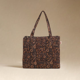 Brown - Quilted Fabric Handcrafted Handbag 13