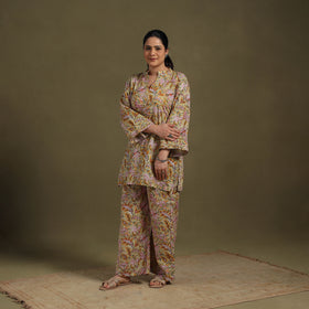 Green Cotton Sanganeri Block Print Co-Ord Set