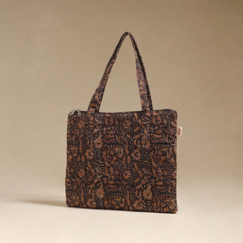 Brown - Quilted Fabric Handcrafted Handbag 13
