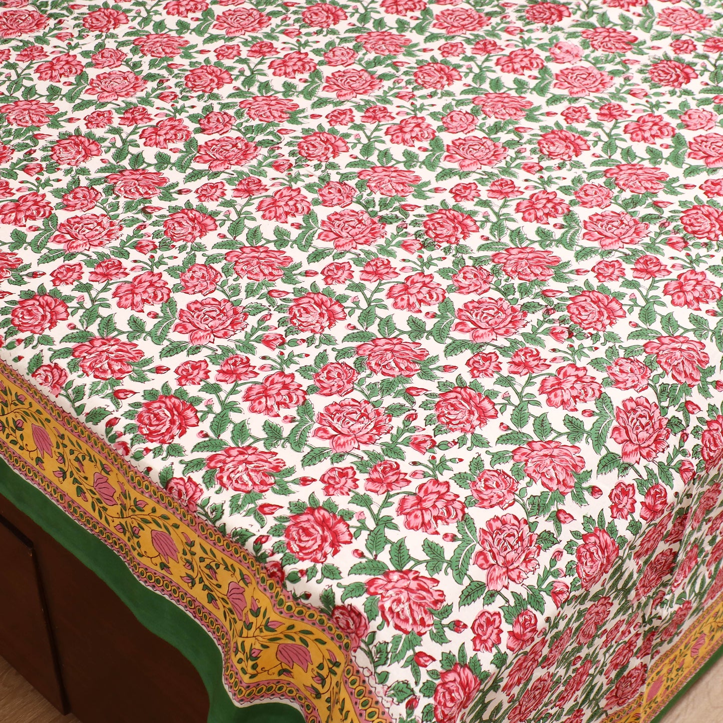 Sanganeri Hand Block Print Cotton Double Bedsheet Set (108 x 90 in) 40