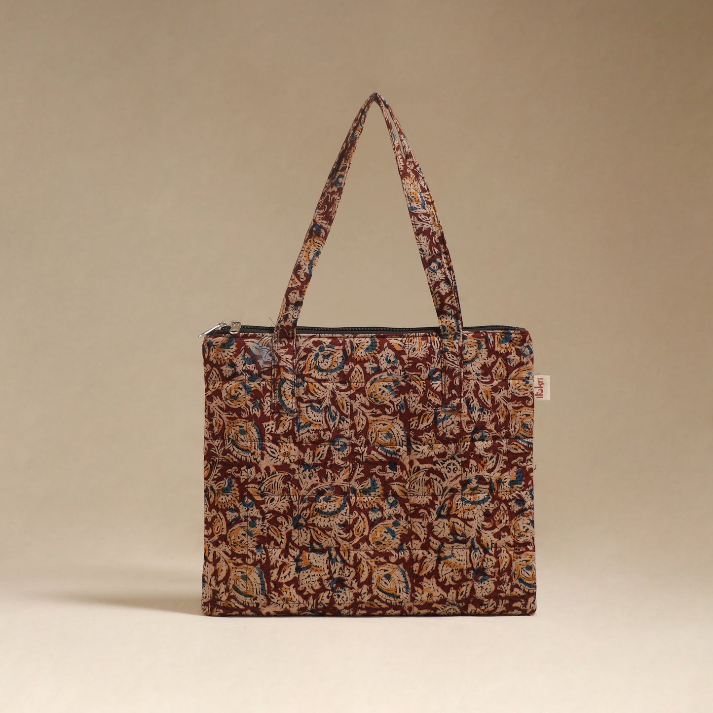 Maroon - Quilted Fabric Handcrafted Handbag 14