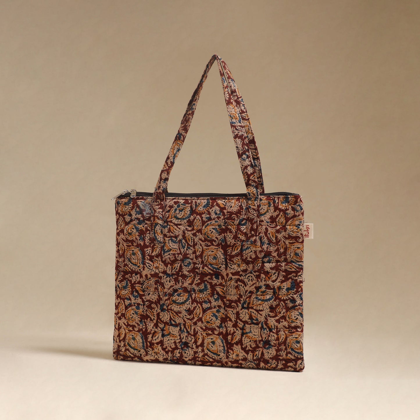 Maroon - Quilted Fabric Handcrafted Handbag 14